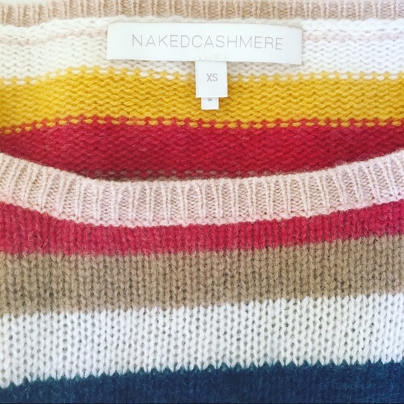 100% Cashmere Rainbow Stripe Sweater XS - Picture 3 of 6